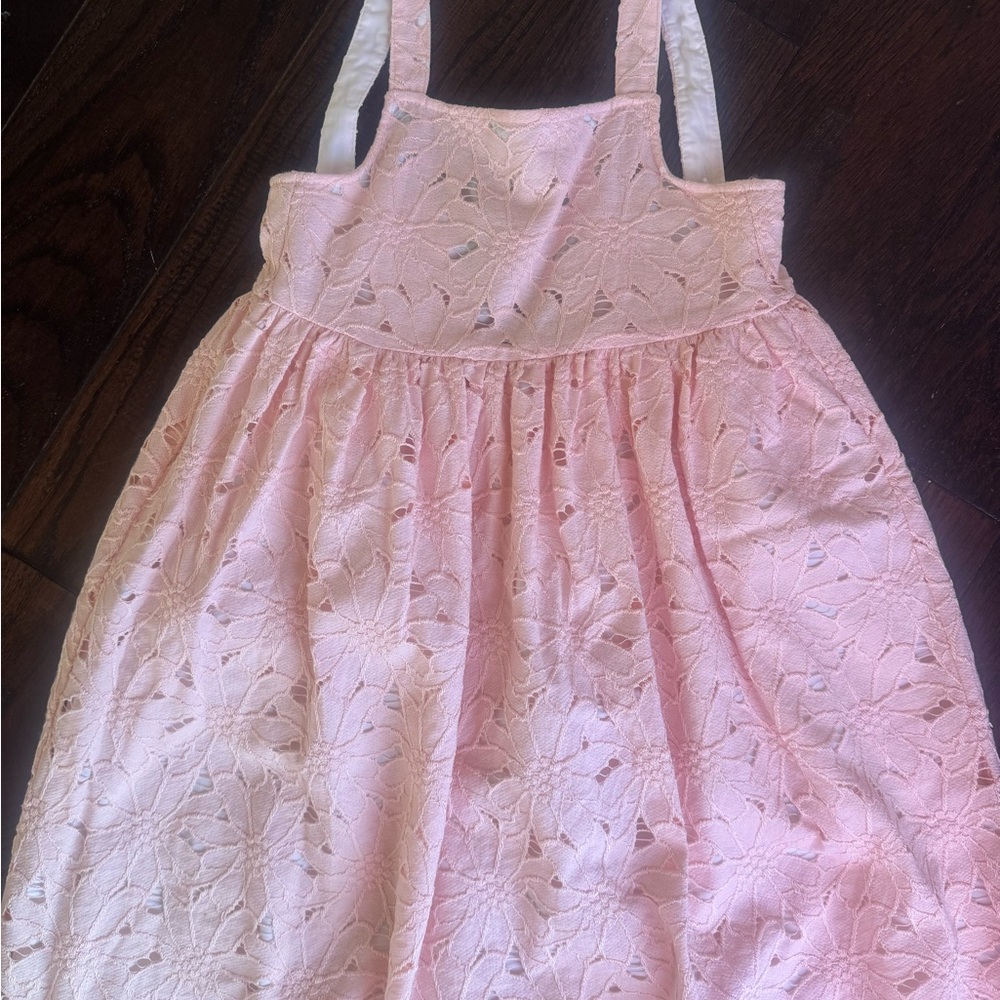 Peach Lace Kids Dress